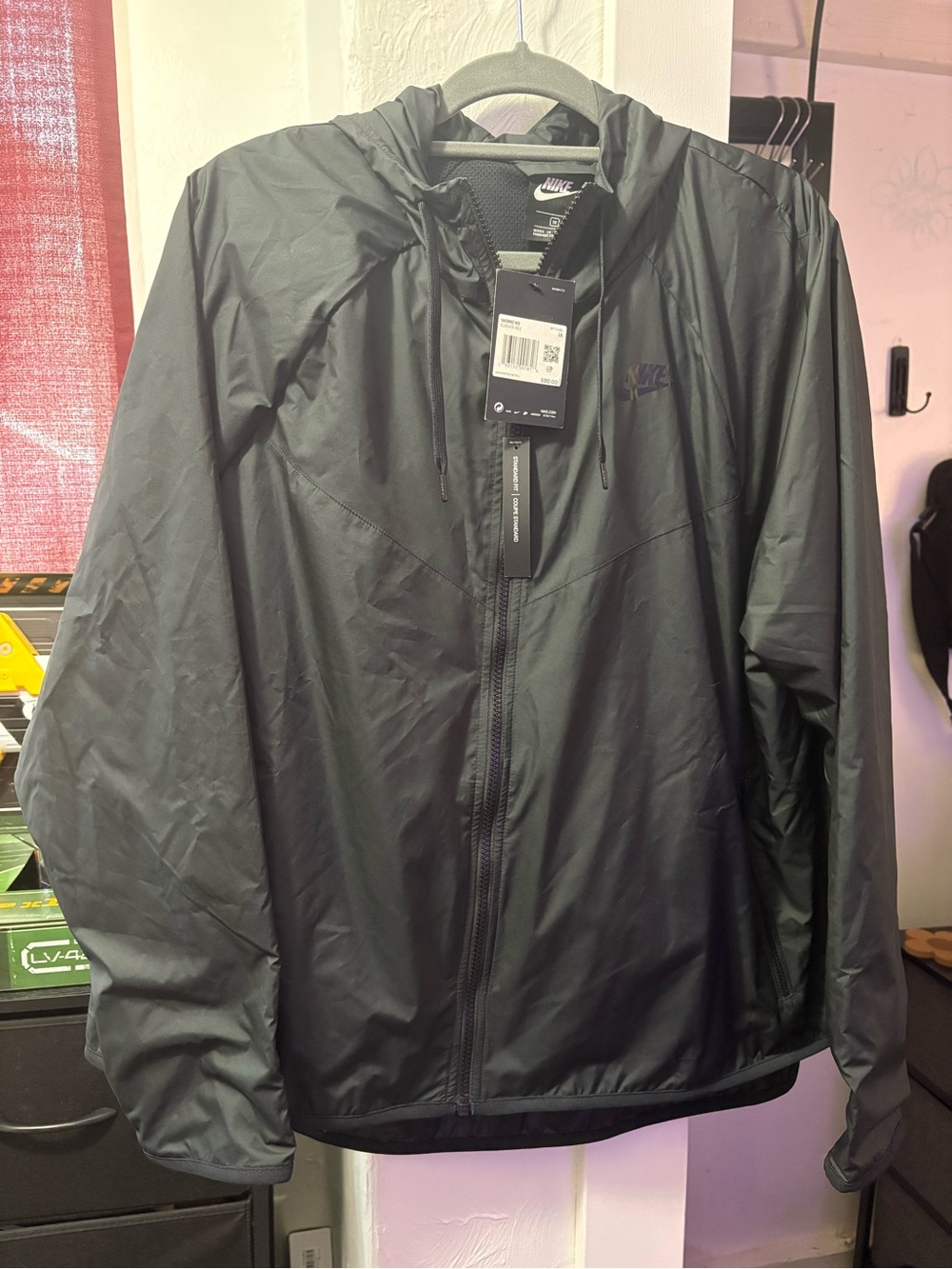 NWT Nike Black Windbreaker Jacket Zip